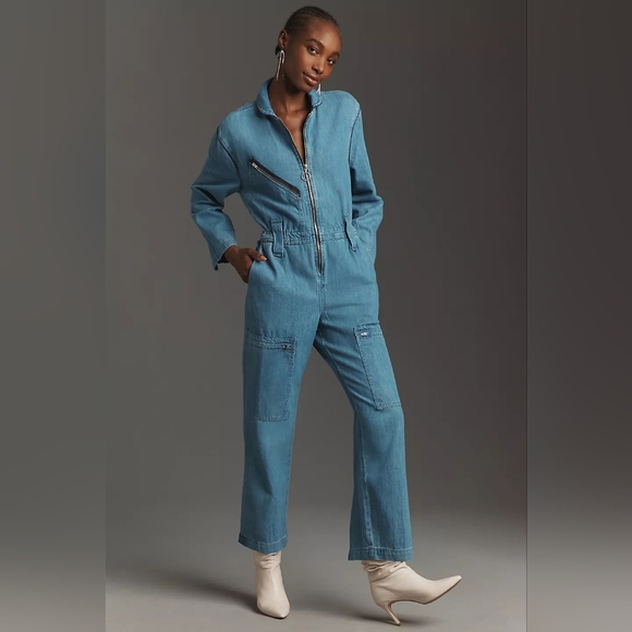 Anthropologie Seventy + Mochi Amelia Denim Jumpsuit - Picture 3 of 5